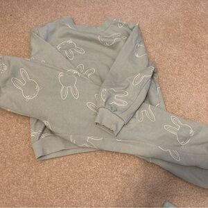 H&M Bunny Print sweatsuit